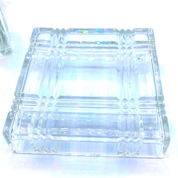 Vintage Lead Crystal Square Trinket Box Beautiful For Your Crystal Collection - Picture 4 of 7